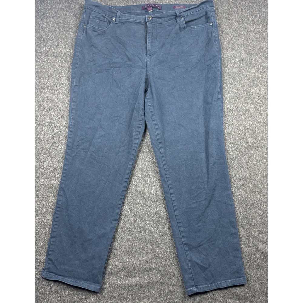 Gloria Vanderbilt Pants Womens 20W Blue Amanda‎ Stretch Straight Leg Pockets